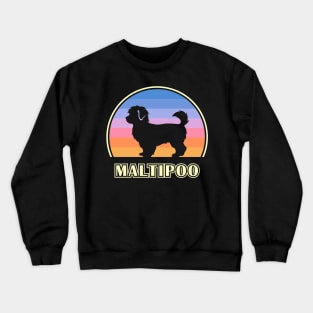 Maltipoo Vintage Sunset Dog Crewneck Sweatshirt